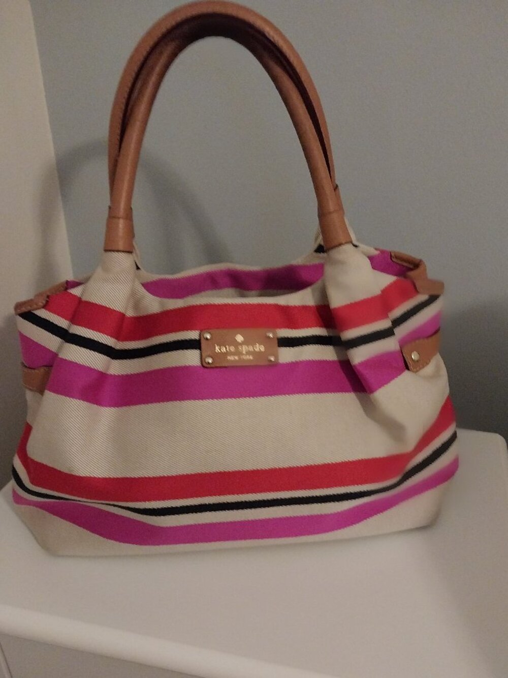 🌸kate spade bag, purse Stevie Oak Island, Canvas Leather 14x10x5🌸